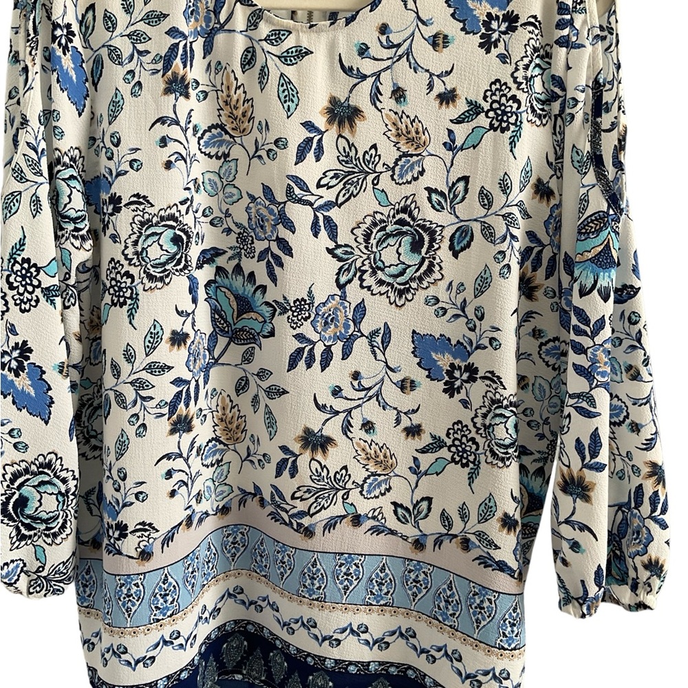 Fourteenth Place Women Blue Long Sleeve Blouse L